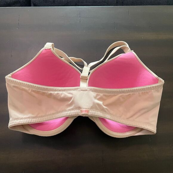 Victoria's Secret PINK 36DD Wear Everywhere Push Up T back Front Closure Bra Bei - Picture 4 of 7